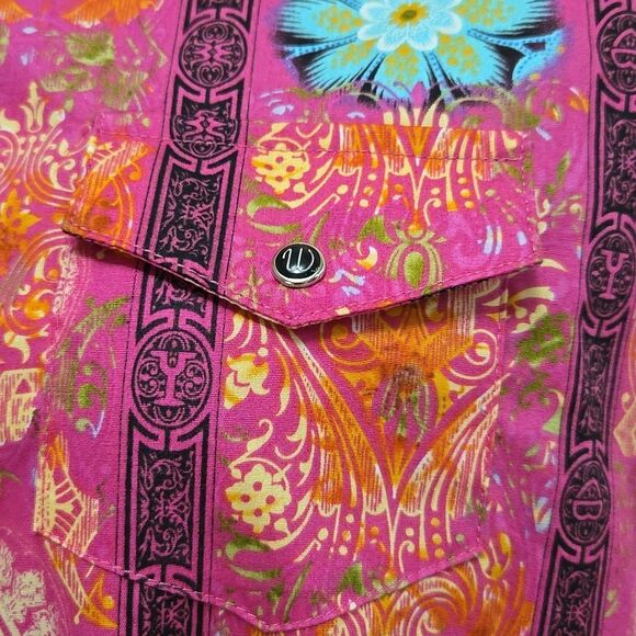 Wrangler Pink Pearl Snap Long Sleeve Western Shirt Size XL Cowgirl Country Rodeo - Picture 8 of 16